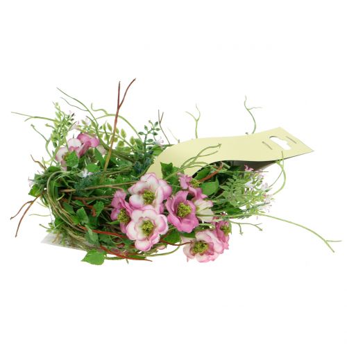 Floristik24 Kvetinová girlanda ružová 180cm