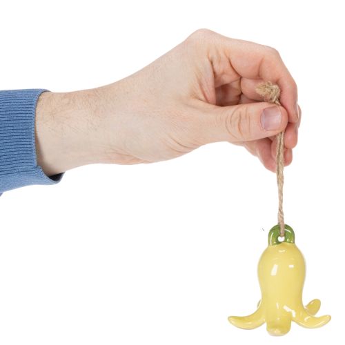 položky Keramické kvetinové prívesky, veselý dizajn, kvetinový vzor, jarná dekorácia, 9 cm, 6 kusov