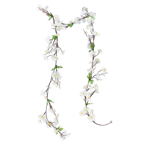 Floristik24 Kvetinová girlanda umelá kvetinová girlanda biele kvety 160cm