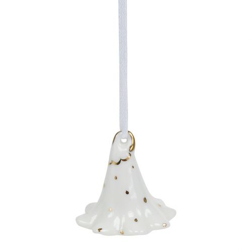 položky Kvetinový zvonček na zavesenie biely, zlatý 4,5cm - 5cm 3ks