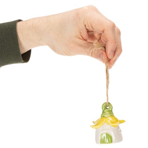 položky Závesná dekorácia kvetinový keramický domček víly ako dekorácia na zavesenie 6 cm 6 ks