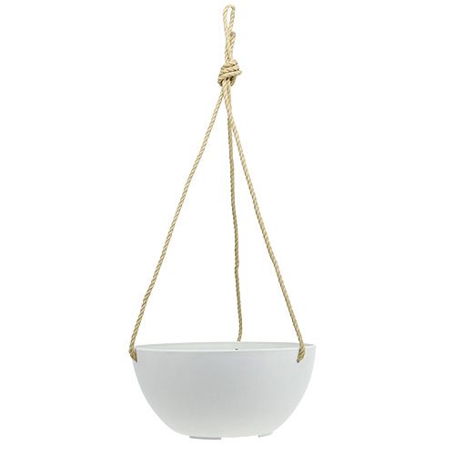 Závesný košík "Fiona" Ø25cm V12cm Biela | Floristik24.sk