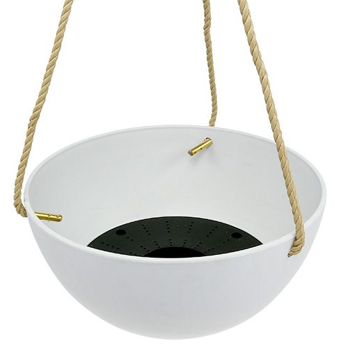 Závesný košík "Fiona" Ø25cm V12cm Biela | Floristik24.sk