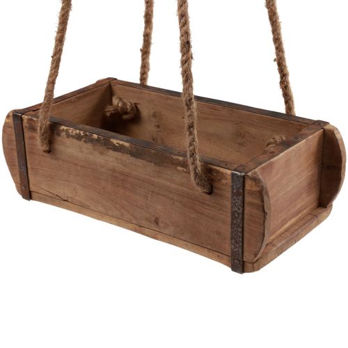 položky Závesný košík drevený tehlový tvar drevo upcycling 31,5×15×10cm