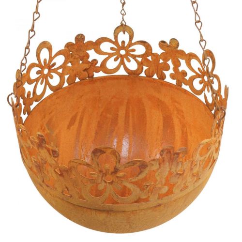 položky Závesný košík kovová dekorácia hrdza závesná dekorácia Ø20cm V16cm