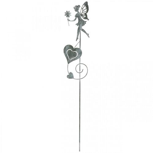 Floristik24 Záhradná dekorácia, ozdobná zástrčka kvetinový škriatok, jarná dekorácia, kovová zástrčka, víla so srdiečkami, Valentín 2ks