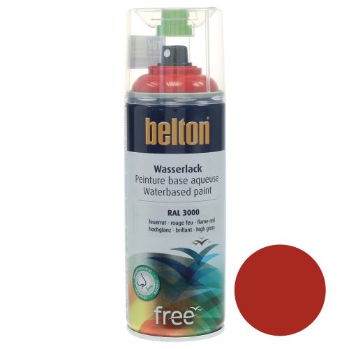 položky Bezplatný vodný lak Belton červená farba v spreji fire red 400ml