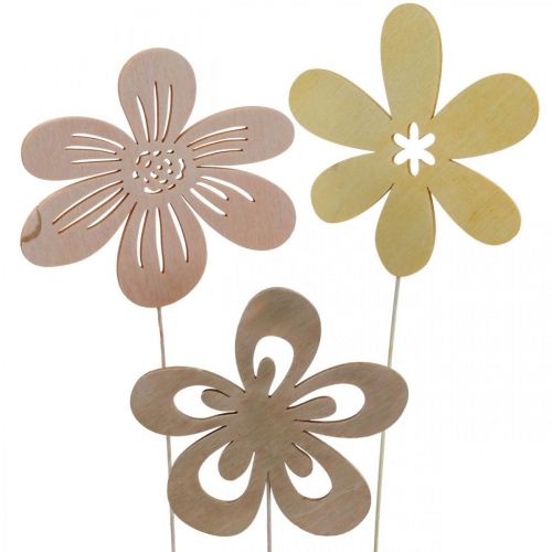 Floristik24 Záhradné kolíky na kvety Kvetinové kolíky žlté/ružové/ružové Ø9,5cm 15ks