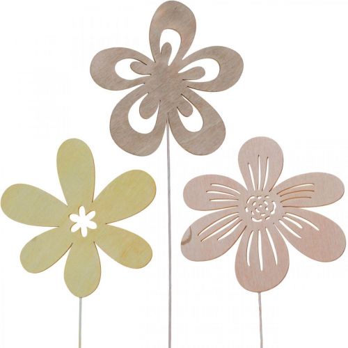 Floristik24 Záhradné kolíky na kvety Kvetinové kolíky žlté/ružové/ružové Ø9,5cm 15ks