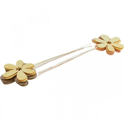 Floristik24 Záhradné kolíky na kvety Kvetinové kolíky žlté/ružové/ružové Ø9,5cm 15ks