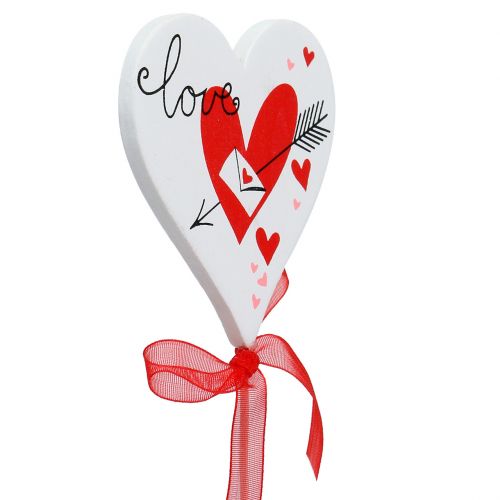 položky Kvetinová zátka srdce biela s mašľou 7cm 12 ks