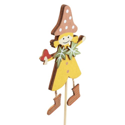 položky Kvetinová zátka jesenná dekorácia drevo žltá fialová 8×6cm 12ks