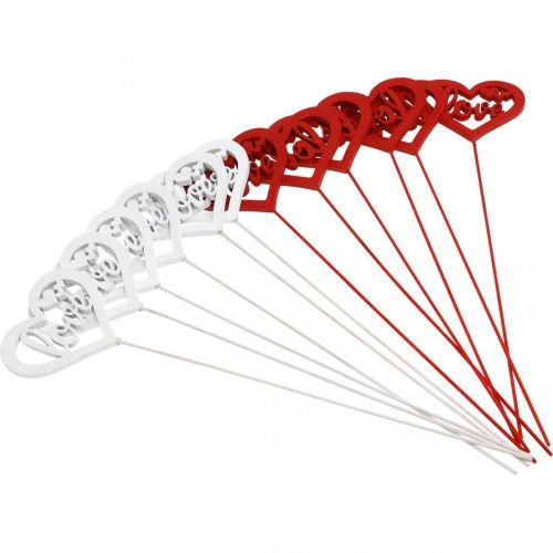 položky Kvetinová zátka srdce červená drevená dekoračná zátka Love 7cm 12ks