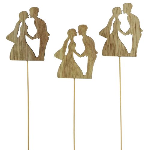 položky Kvetinová zátka svadobná dekorácia torta torta svadobný pár prírodný 28,5cm 14ks