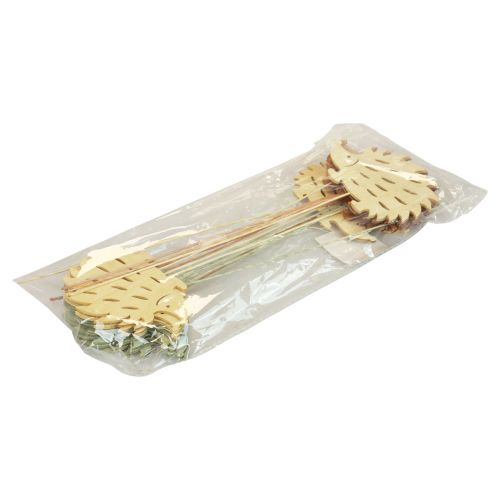 Floristik24 Kvetinová zátka drevená ozdobná zátka dekorácia ježko farebná 10x7cm 18 ks