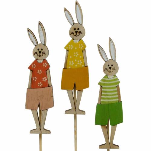 položky Kvetinová zátka Veľkonočný zajačik na paličke drevená dekoračná zátka zajaca Veľkonočná dekorácia 9 kusov