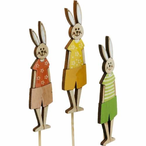 položky Kvetinová zátka Veľkonočný zajačik na paličke drevená dekoračná zátka zajaca Veľkonočná dekorácia 9 kusov