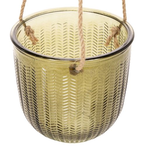 Sklenený kvetináč/závesný lampáš, fialový/zelený, 14 cm, 2 kusy | Floristik24.sk