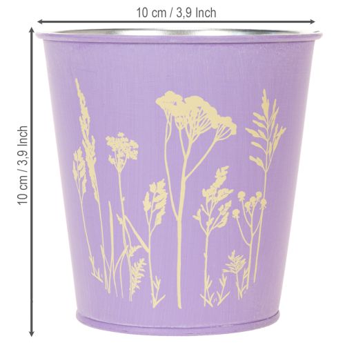 Set kovových kvetináčov s kvetinovým motívom v pastelových farbách, 10 cm, 3 ks | Floristik24.sk