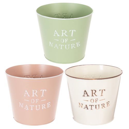 Okrúhle kvetináče Art of Nature s vintage dizajnom, set 3 ks, 17 cm