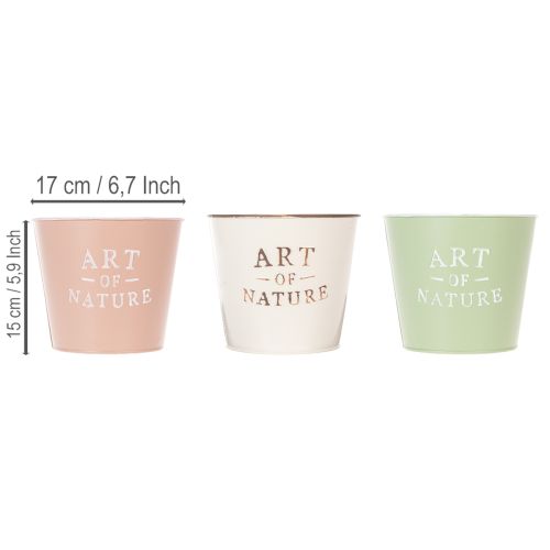 Okrúhle kvetináče Art of Nature s vintage dizajnom, set 3 ks, 17 cm | Floristik24.sk