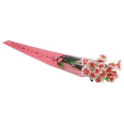 položky Kvetinová taška so srdiečkami ružová Na ružu 50cm 50ks
