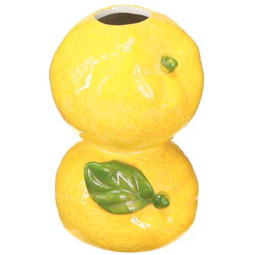 Váza na kvety citrónová keramická dekorácia do vázy Stredomorská výška 13cm