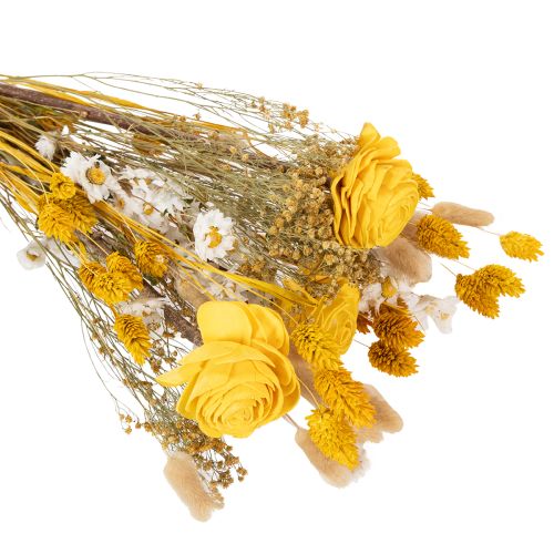 položky Kytica sušených kvetov s ružami vyrobená z dreva Sola. Elegantná kytica pre prírodnú dekoráciu domácnosti. 50 cm