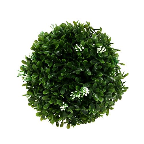 Buxusová guľa s kvetmi zelená dekoračná guľa Ø15cm 1ks
