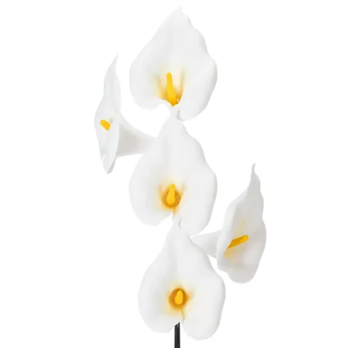 Umelá kala so žltými tyčinkami, ozdobné kvety, 35 cm, 10 kusov