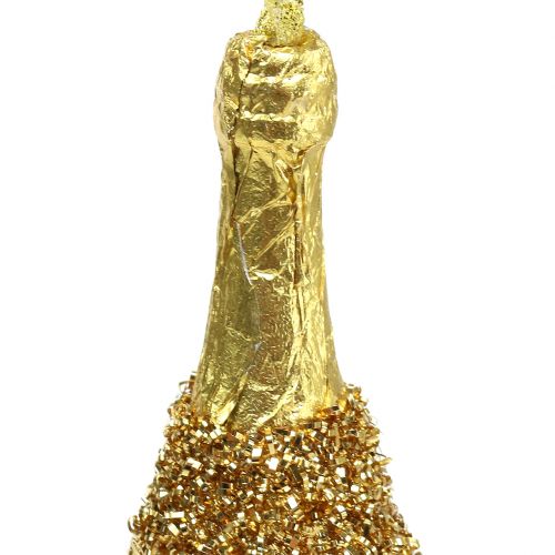 položky Fľaša šampanského na zavesenie svetlo zlatá 13,5 cm
