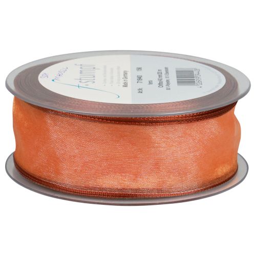 Floristik24 Šifónová stuha organzová stuha organzová oranžová 40mm 20m