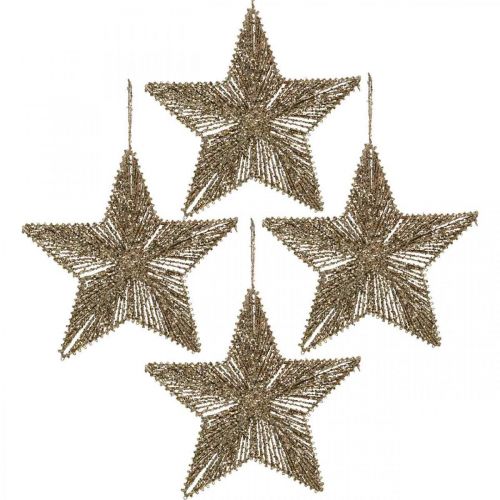 Floristik24 Ozdoby na vianočný stromček, adventné ozdoby, prívesok hviezda Zlatá B15cm 8 kusov