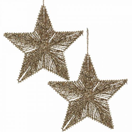 položky Ozdoby na vianočný stromček, adventné ozdoby, prívesok hviezda Zlatá B25,5cm 4ks