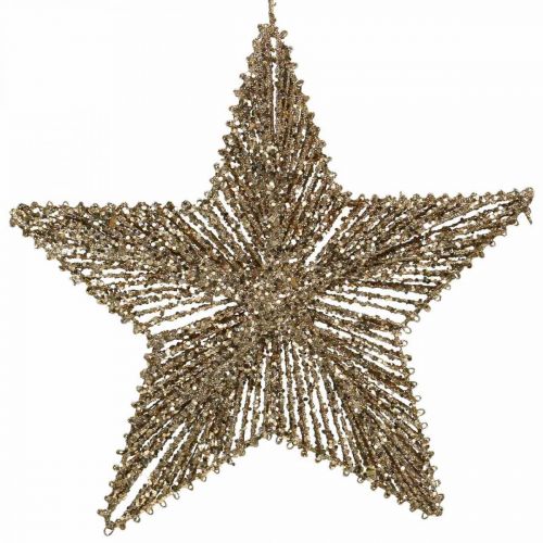 Ozdoby na vianočný stromček, adventné ozdoby, prívesky hviezda zlaté š30cm 4ks