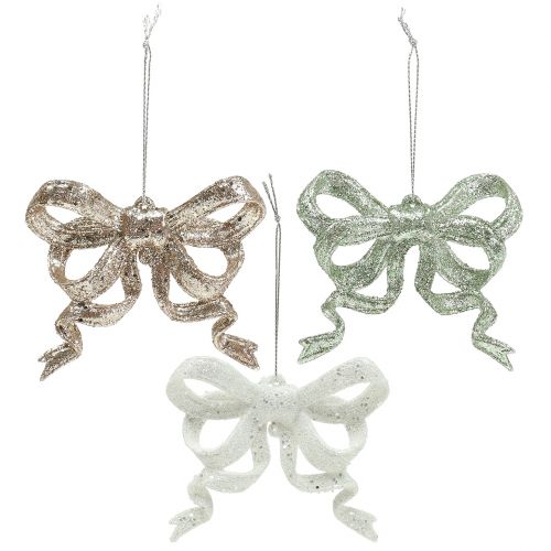 položky Mašlička na ozdobu vianočného stromčeka 9cm s trblietkami 12ks