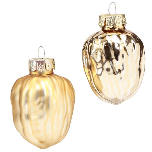 Floristik24 Vianočné ozdoby na stromček Vianočný zlatý orech 3x6cm 6 ks