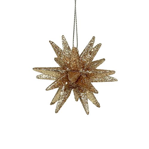 Floristik24 Ozdoba na vianočný stromček trblietavé hviezdy 7,5cm 8ks zlatá