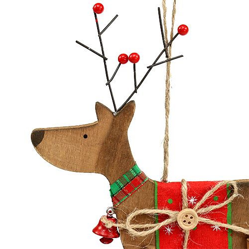 položky Dekorácia na vianočný stromček drevený jeleň 14cm V22cm 3ks