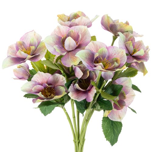 Umelá kytica vianočných ruží s fialovými kvetmi, 35 cm, 6 kusov kúpiť | Floristik24.sk