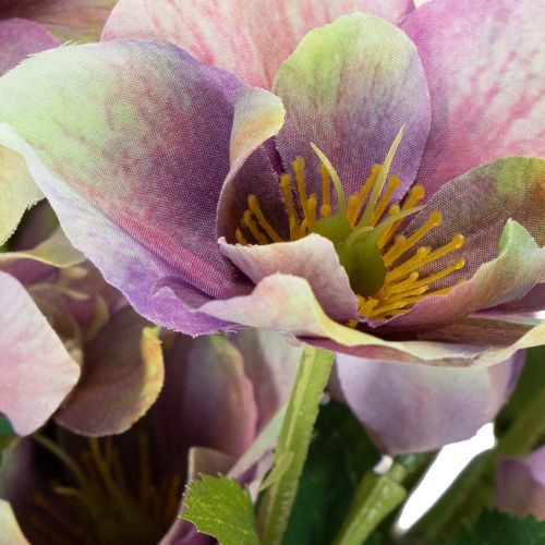 Umelá kytica vianočných ruží s fialovými kvetmi, 35 cm, 6 kusov | Floristik24.sk