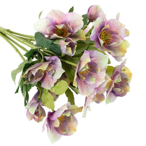 Umelá kytica vianočných ruží s fialovými kvetmi, 35 cm, 6 kusov | Floristik24.sk