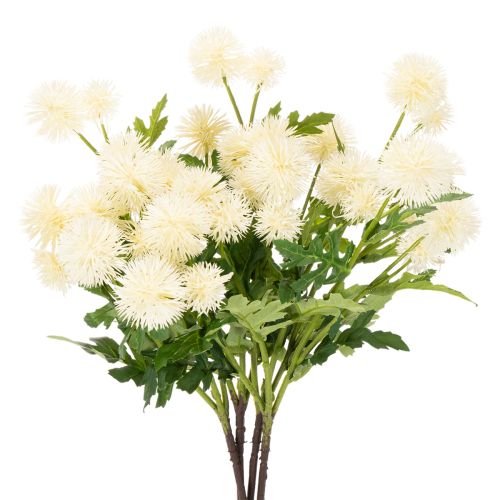 Umelý kvet chryzantémy, krémovo biela kytica, ozdobná vetvička, veľká 56 cm, 4 kusy kúpiť | Floristik24.sk