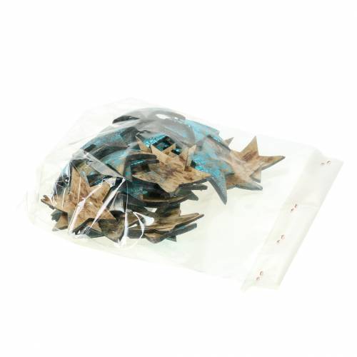 položky Kokosová hviezda modrá 5cm 50ks stolová dekorácia s rozsypanými hviezdičkami