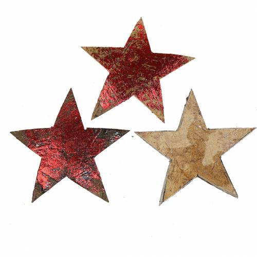 Kokosová hviezda červená 5cm 50ks Vianočná dekorácia deko hviezdy