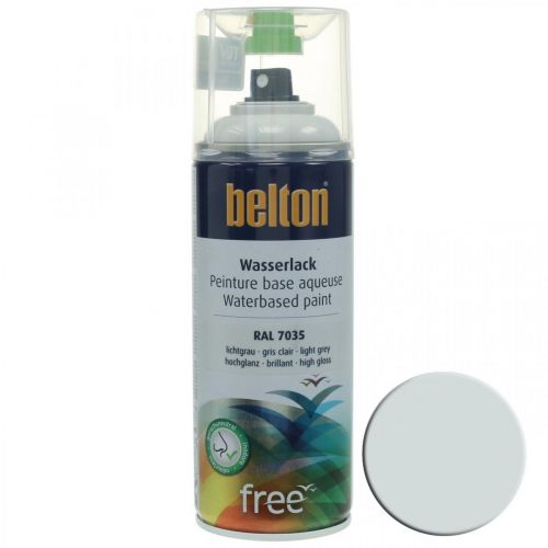 Floristik24 Bezplatná farba Belton na vodnej báze šedá vysoký lesk v spreji svetlošedá 400ml