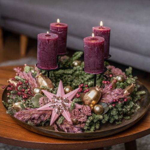 Floristik24 DIY box Adventný veniec červený moderný suchý adventný veniec Ø34cm