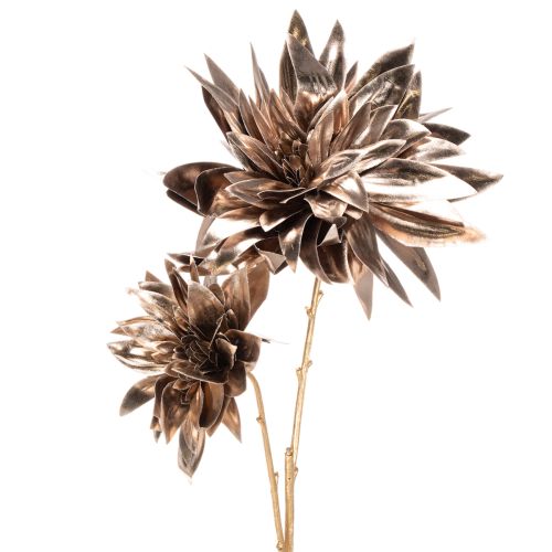 Umelý kvet dahlia, s dlhou stonkou a dvoma kvetmi, 75 cm