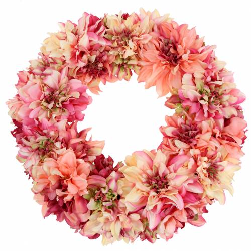 položky Dahlia kvetinový veniec ružový, krémový Ø42cm