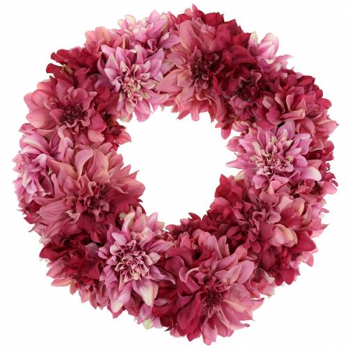 Dahlia kvetinový veniec tmavoružový, slez Ø42cm